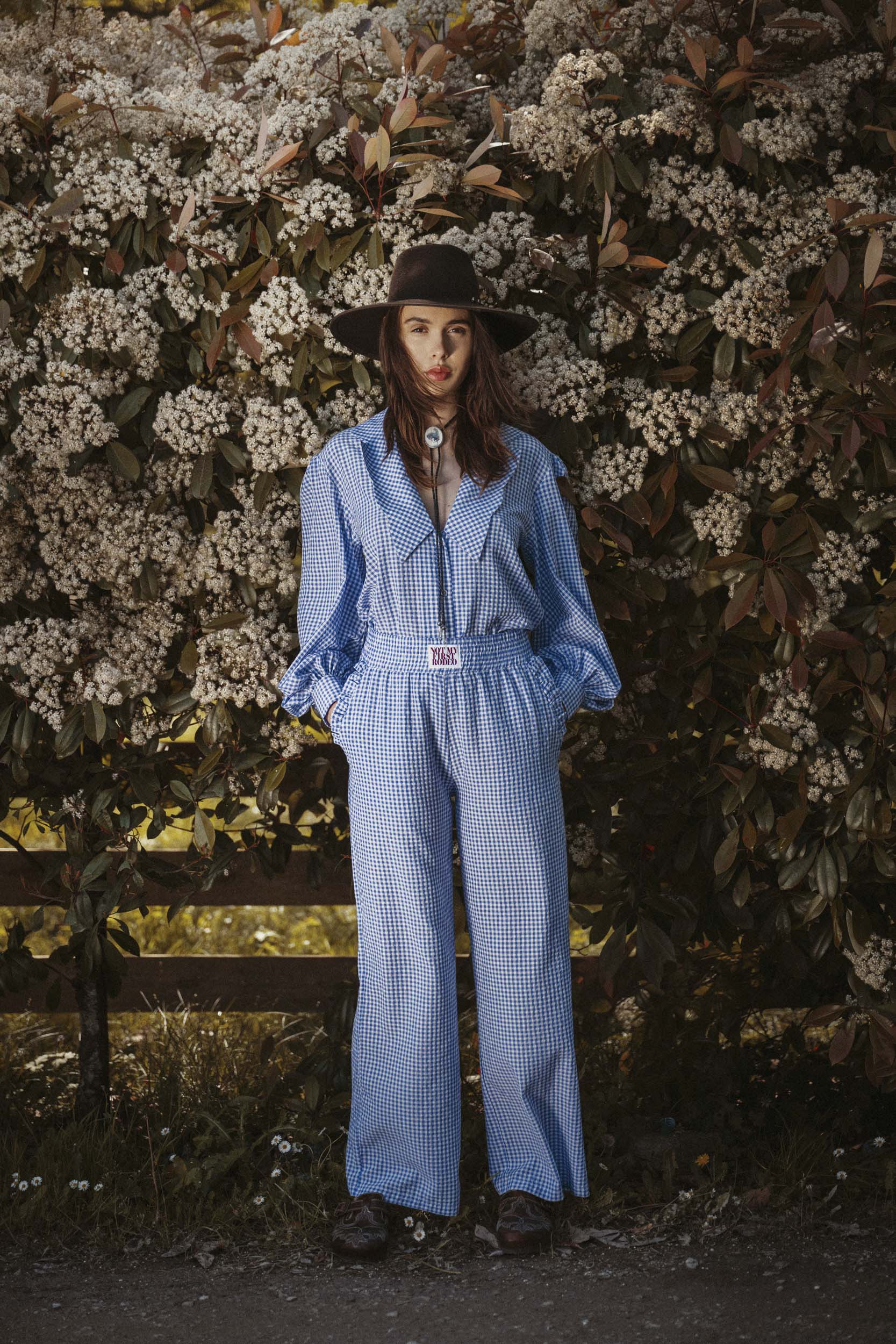 Pantalon Arizona - Vichy Lavande