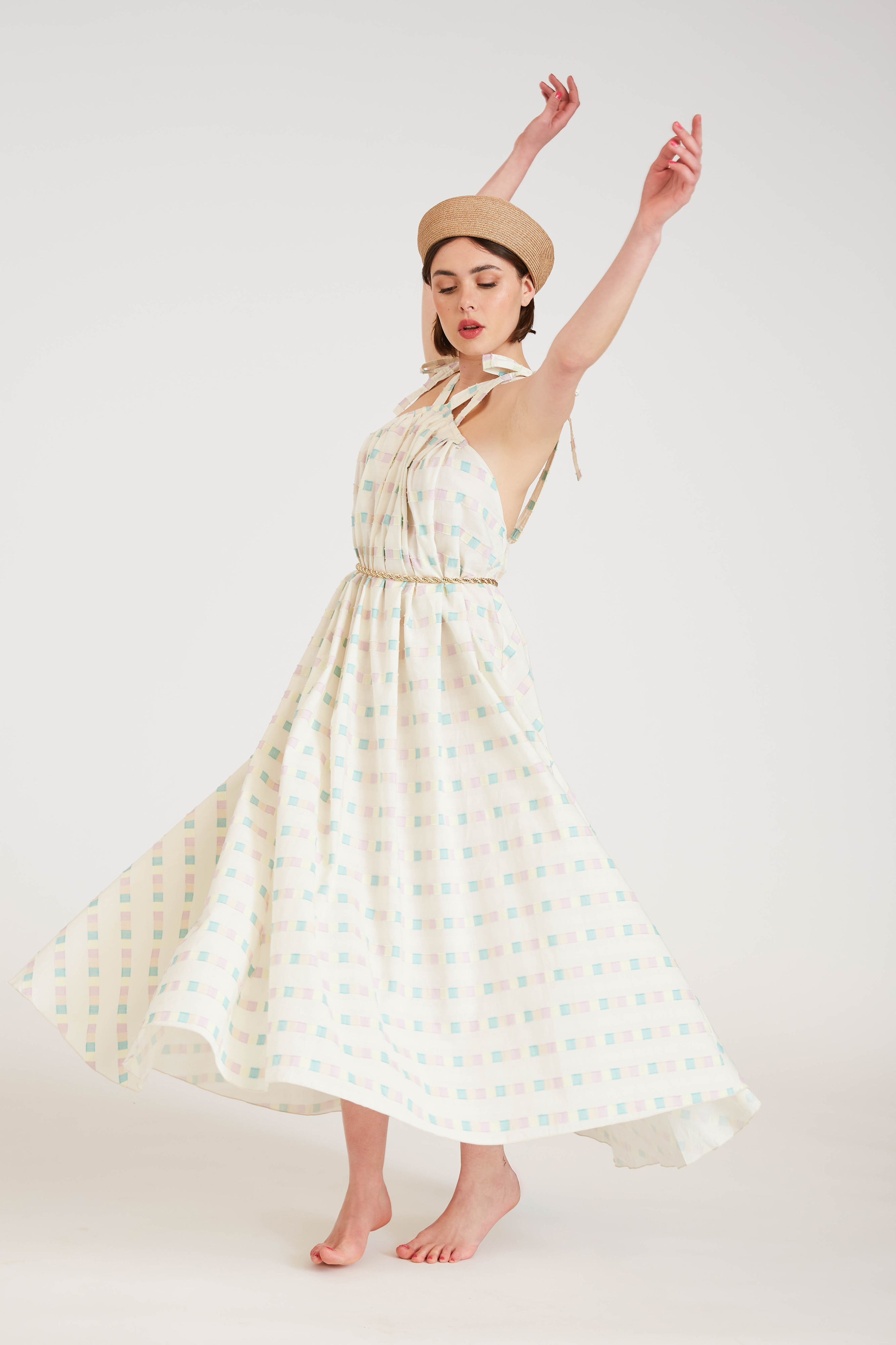 Robe Lulu - Jacquard rayé White