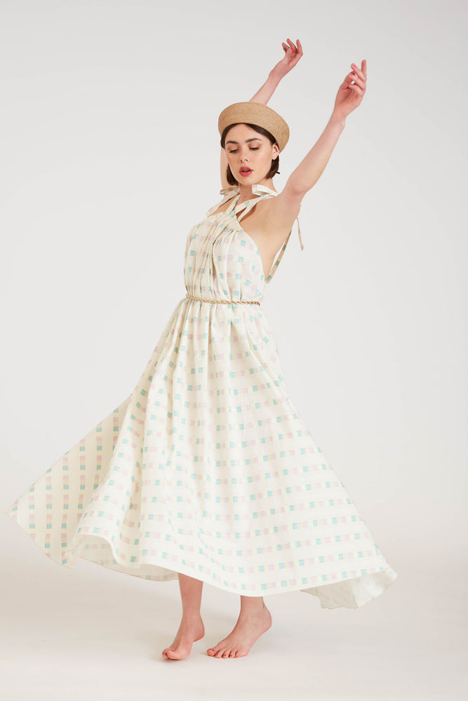 Robe Lulu - Jacquard rayé White