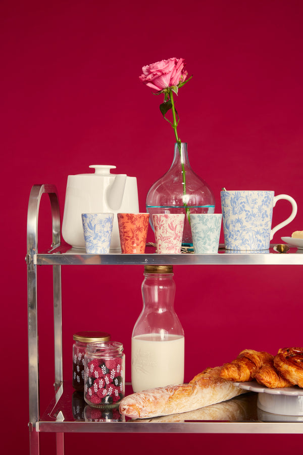 Set 2 tasses - Motif Toile de Jouy - Coloris au choix