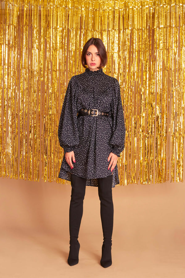Robe Gina - Noire & Coeurs blancs