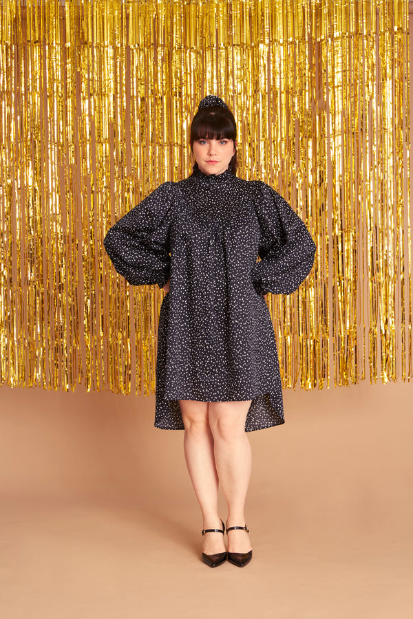 Robe Gina - Noire & Coeurs blancs