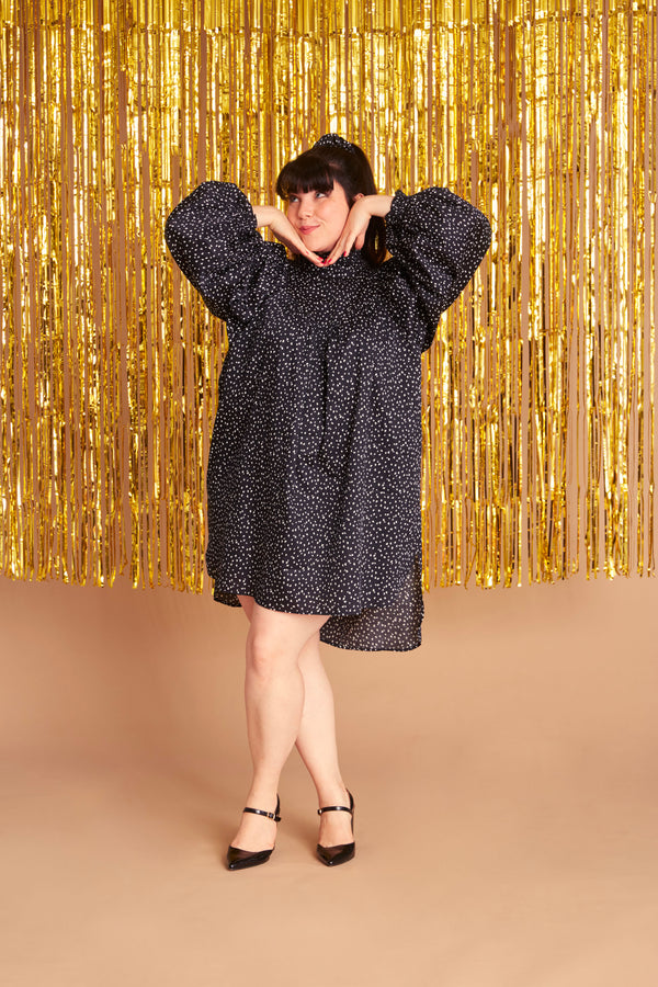 Robe Gina - Noire & Coeurs blancs
