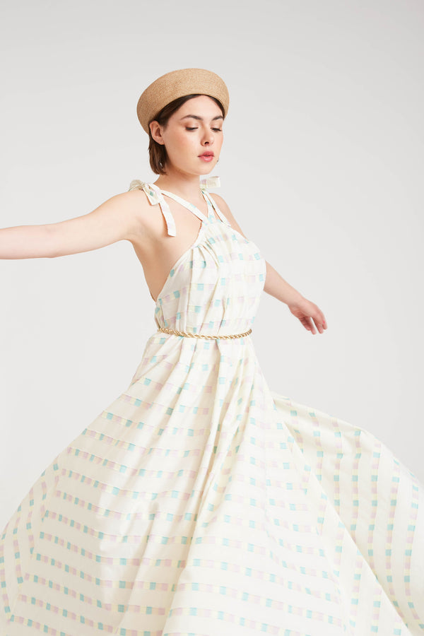 Robe Lulu - Jacquard rayé White
