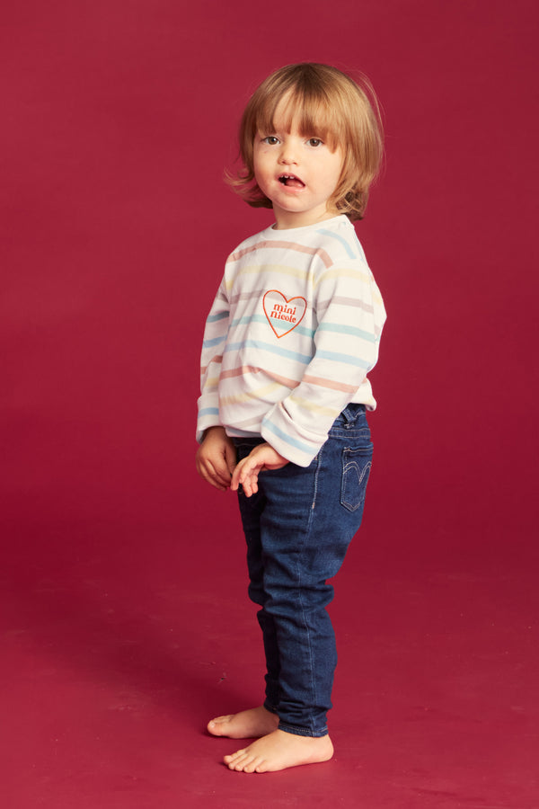 Sweat Marinière Junior Sunset - Multicolore