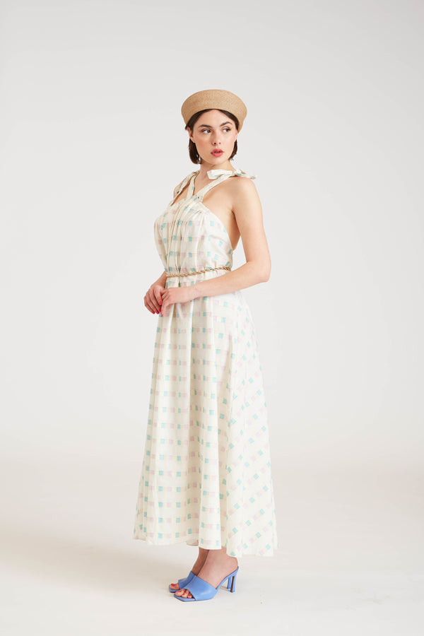 Robe Lulu - Jacquard rayé White