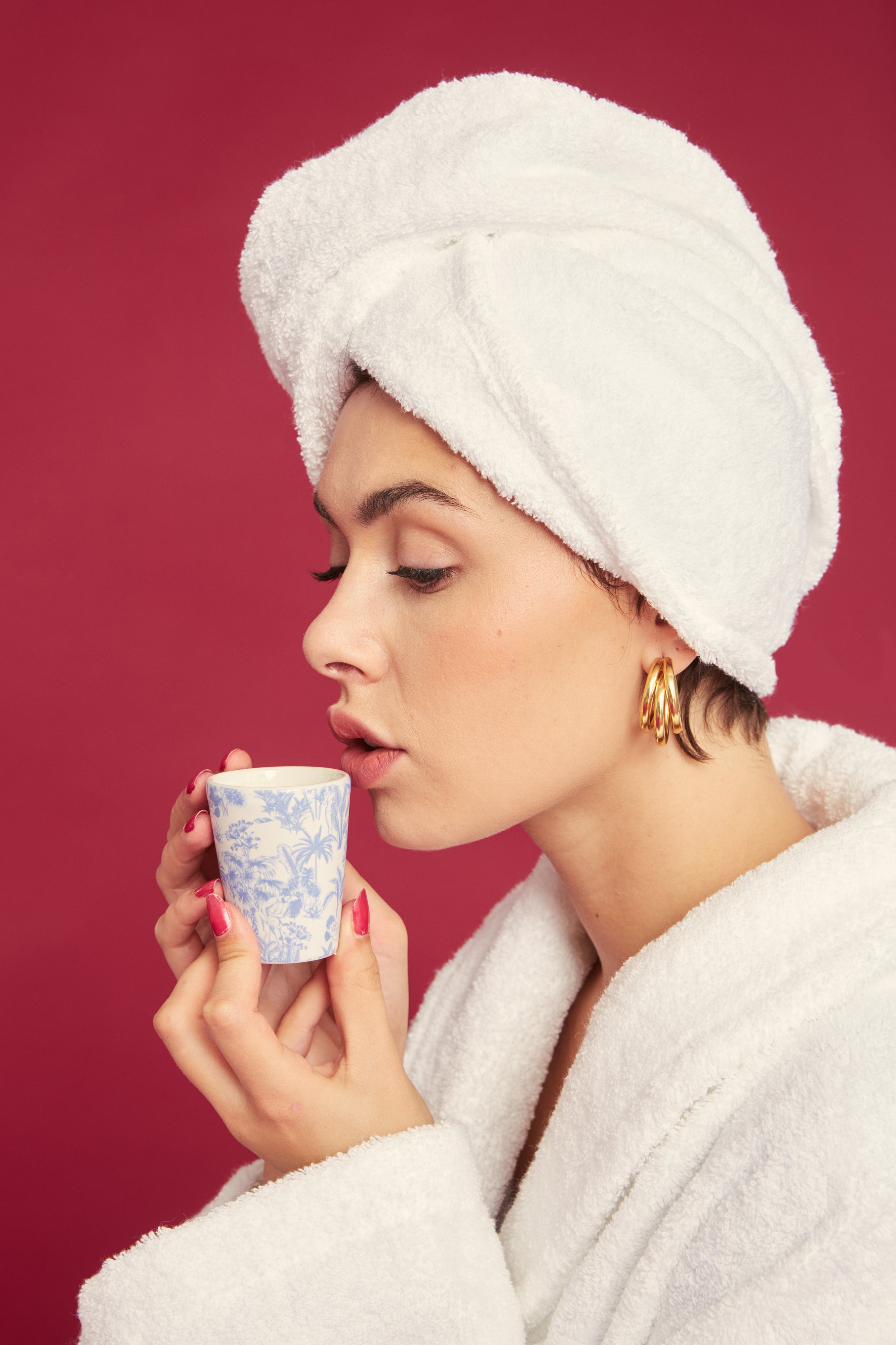Set 2 tasses - Motif Toile de Jouy - Coloris au choix