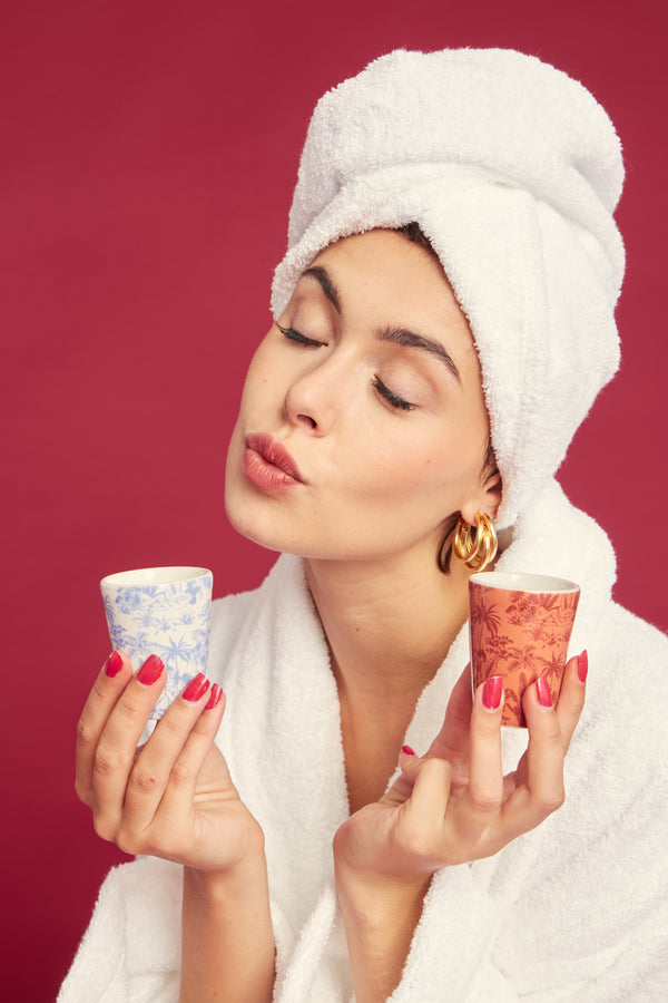 Set 2 tasses - Motif Toile de Jouy - Coloris au choix