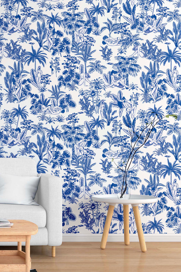 Papier peint intissé Toile de Jouy - Coloris au choix