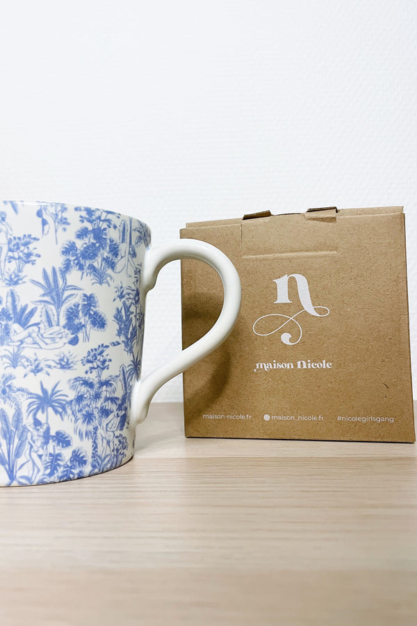 Mug Toile de Jouy - Bleu
