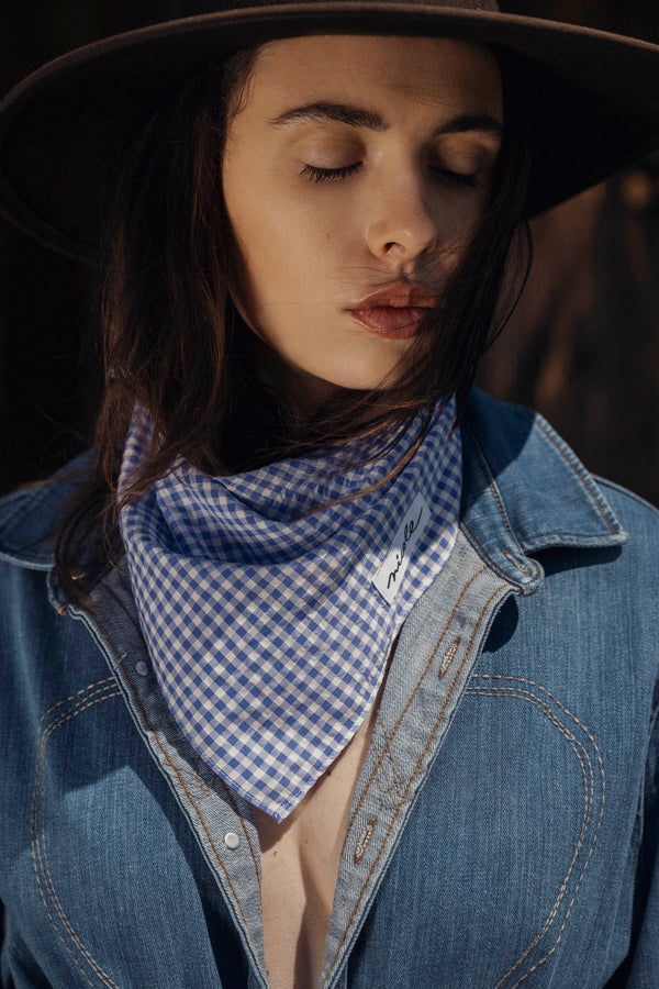 FOULARD QUINN - VICHY LAVANDE