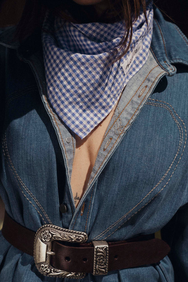 FOULARD QUINN - VICHY LAVANDE