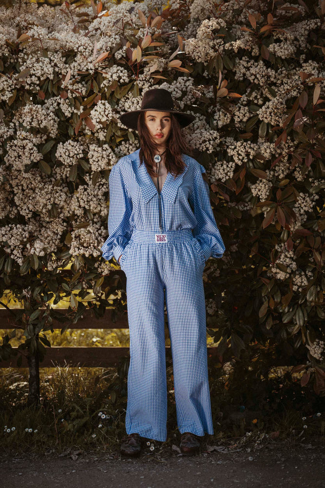 Pantalon Arizona - Vichy Lavande