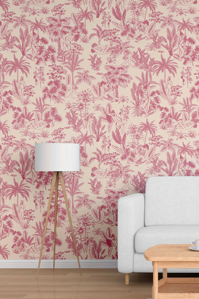 Papier peint intissé Toile de Jouy - Coloris au choix